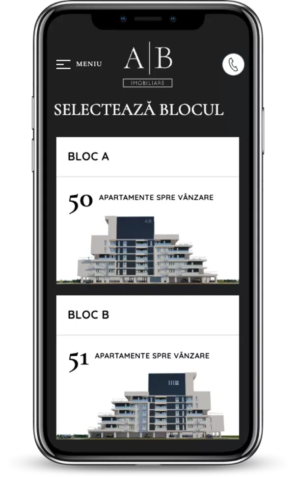 proiect website custom becali imobiliare